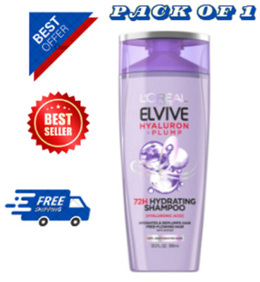 L'Oreal Paris Elvive Hyaluron Plump Hydrating Shampoo for Dehydrated 12.6 Fl Oz