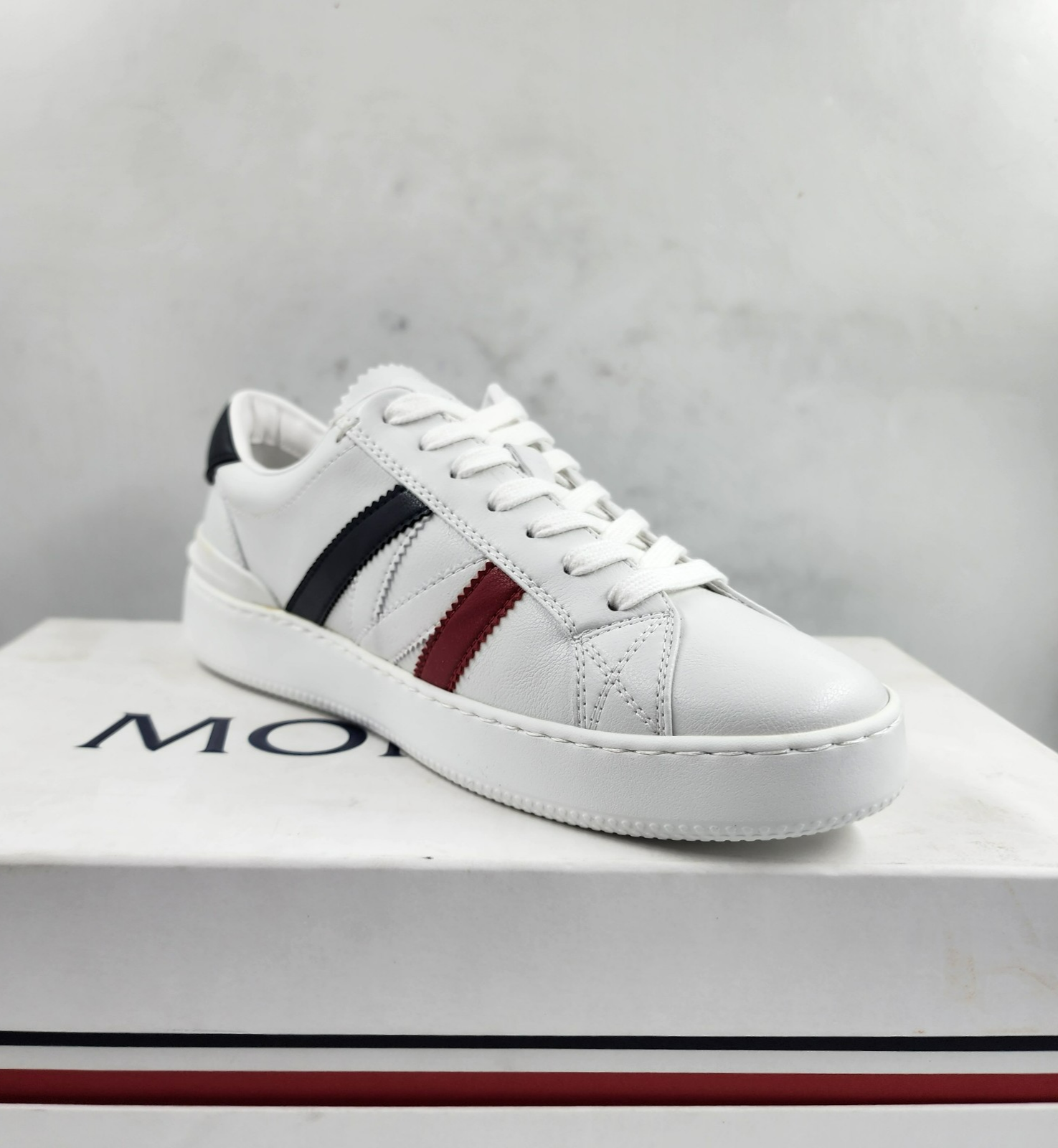 Moncler Monaco Low Top Sneakers Men's 39.5/6.5 US White Multi Round Toe Lace Up - Picture 8 of 17