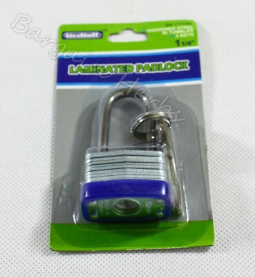 New Laminated Padlock Hardened Steel 1-1/4'' With 2 keys Free Shipping 