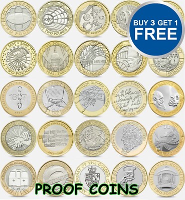 UK PROOF £2 TWO Pound Coins 1986 -2015 Choice of Year