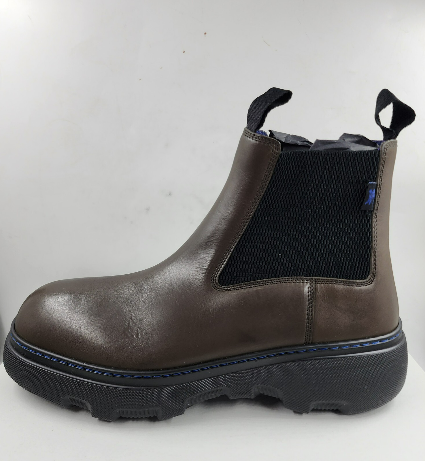 Burberry Mini Creeper Leather Ankle Boots Men's 10.5US Coffee Brown Round Toe - Picture 13 of 17