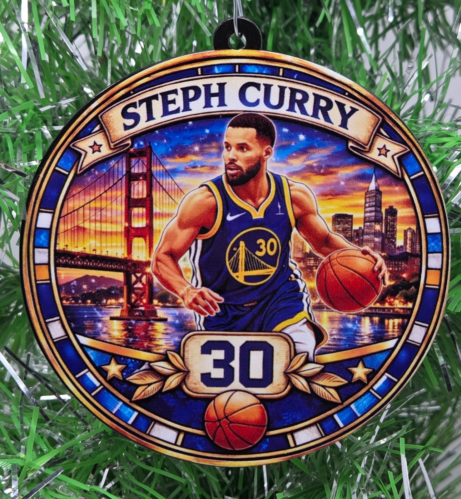 STEPH CURRY Warriors HOF Star Christmas Ornament - FREE SHIPPING