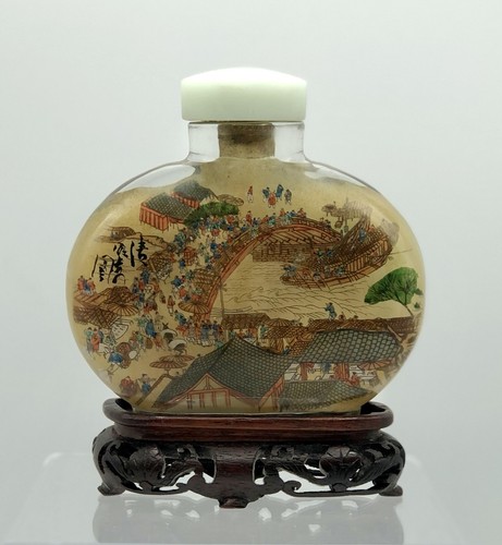中国　スナッフボトル Amazon.co.jp: 鼻煙壺 (小) 老街 中国伝統工芸品 内絵ガラス瓶