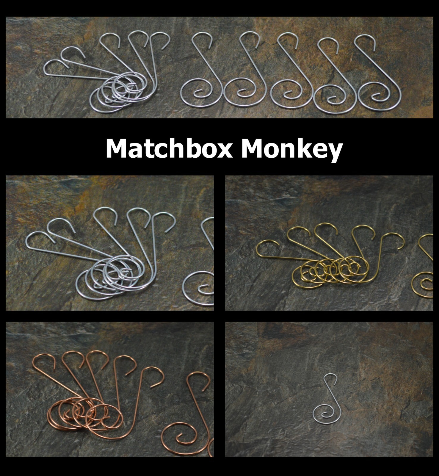 10 Fancy Gold Silver Copper S Swirl Wire Christmas Tree Ornament Hooks Hangers