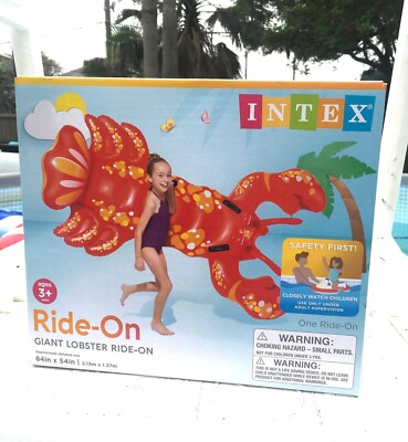 Intex Giant Lobster Inflatable Ride On Pool Toy Raft Float 84'' x 54'' ages 3+ New