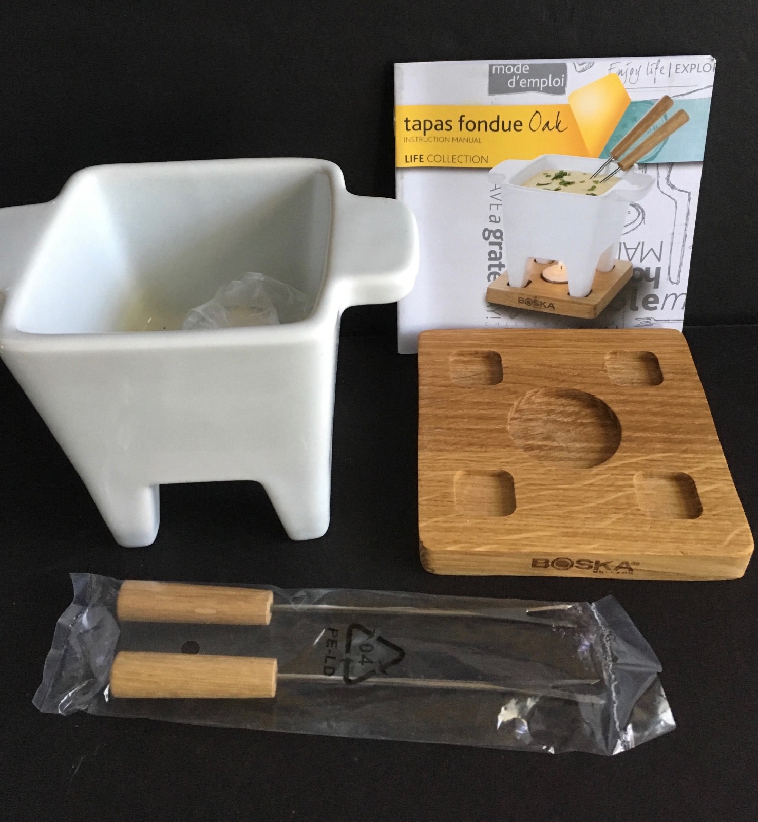 Bosky Holland Cheese-Chocolate Fondue Ceramic White Collection