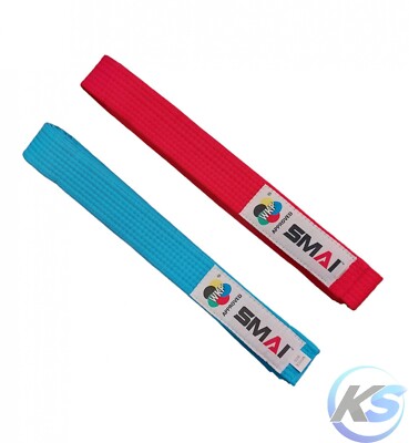 SMAI Cintura Karate Competizione Cotone WKF Rossa/Blu