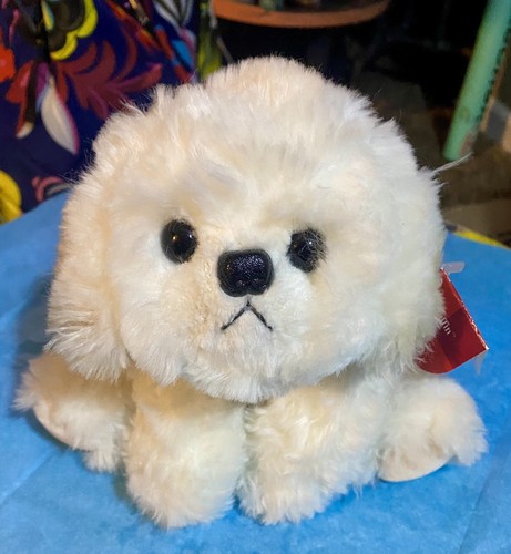 Russ Berrie Muffin Jr White Dog Plush Bichon Frise Puppy 6