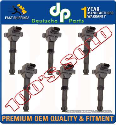 PORSCHE 911 996 BOXSTER 986 DIRECT IGNITION COIL COILS 99760210700 SET 6