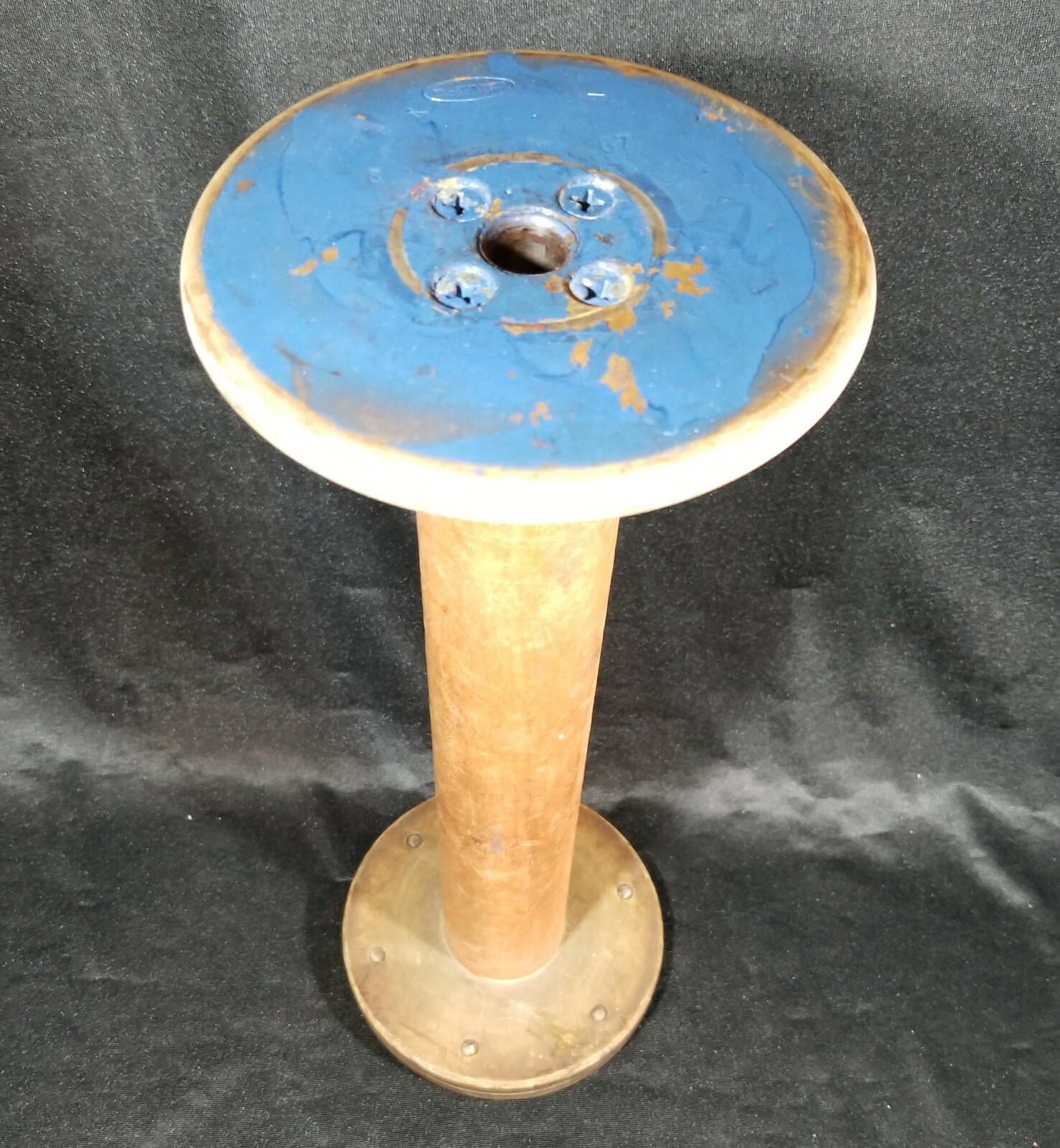 VINTAGE LARGE WOODEN INDUSTRIAL TEXTILE FACTORY SPOOL BOBBIN - 13