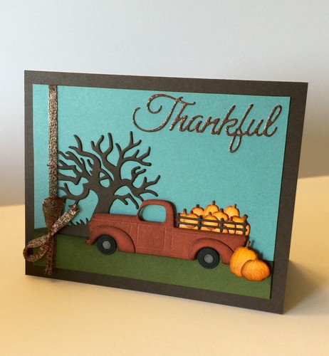 Handmade Fall Card ~ Pumpkin Truck ~ made w/ Stampin Up & other pr