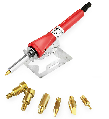 Pyrography Kit Wood Burning Tool Pen Iron Includes 7 Tips Stand