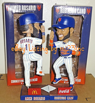 AMED ROSARIO+ROBINSON CANO BOBBLEHEAD NEW YORK METS SGA CONNECTING HIGH FIVE SET