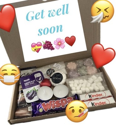 Get Well Soon Gift, Pamper Hamper/Chocolate Gift Box for Her. Personalised. Cute