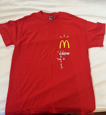 Authentic Travis Scott x McDonalds Crew Cactus Jack T Shirt Size Small New Merch