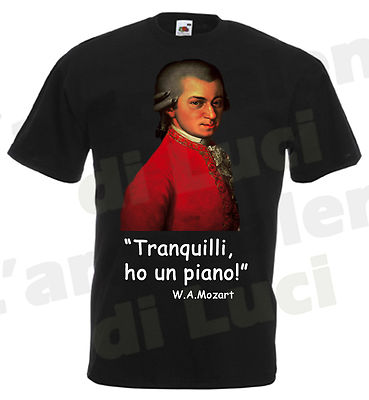 MEN'S T-SHIRT W.A. MOZART QUOTE FUNNY IRONIC T-SHIRT witty new