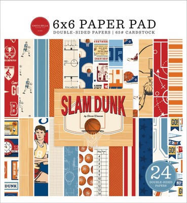 Carta Bella Double-Sided Paper Pad 6''X6'' 24/ Pkg-Slam Dunk