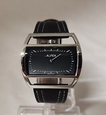 ALFEX By Plum Design Watch Leather Band Swiss Made 5502-006 Rarity Beautiful