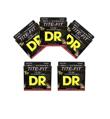 DR Guitar Strings Electric Tite-Fit 5 Pack 13-56 Mega Heavy Handmade USA