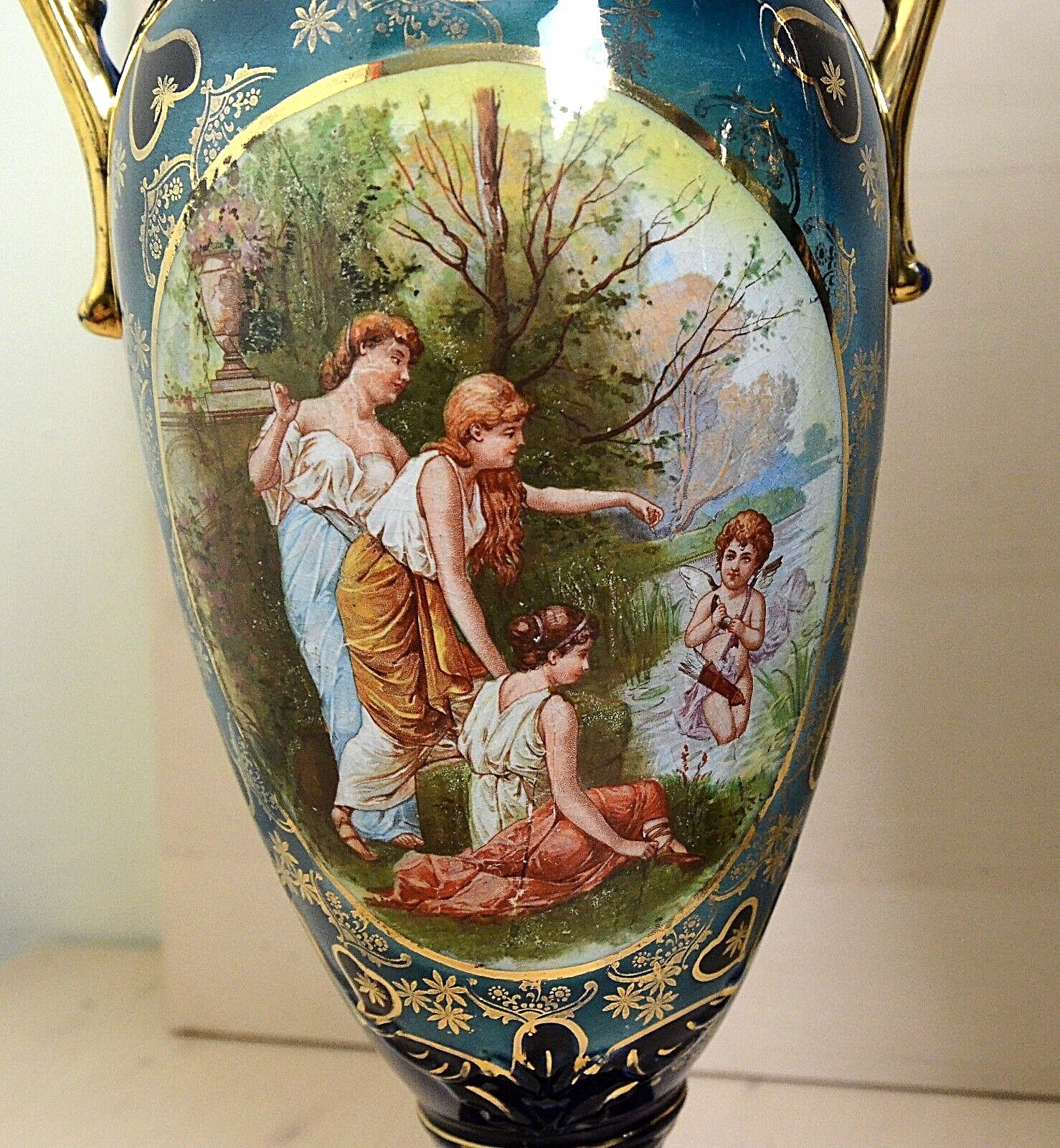 PAIR LARGE STUNNING ANTIQUE 18