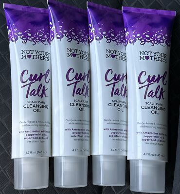 4 x Not Your Mothers Curl Talk Scalp Care Cleansing Oil Peppermint Curly