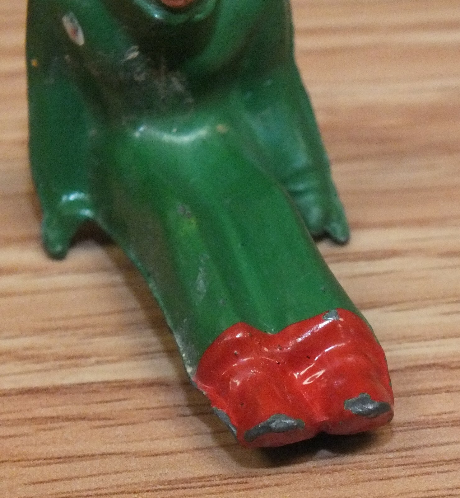 Vintage Barclay Man in Green Winter Suit in Sitting Position (For Sleigh) Figure