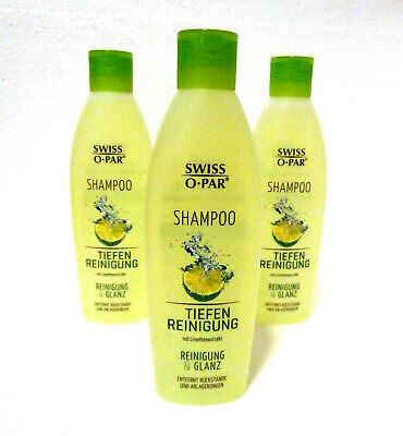 Swiss-O-Par Tiefenreinigung Shampoo mit Limettenextrakt ohne Silikone 3 x 250 ml