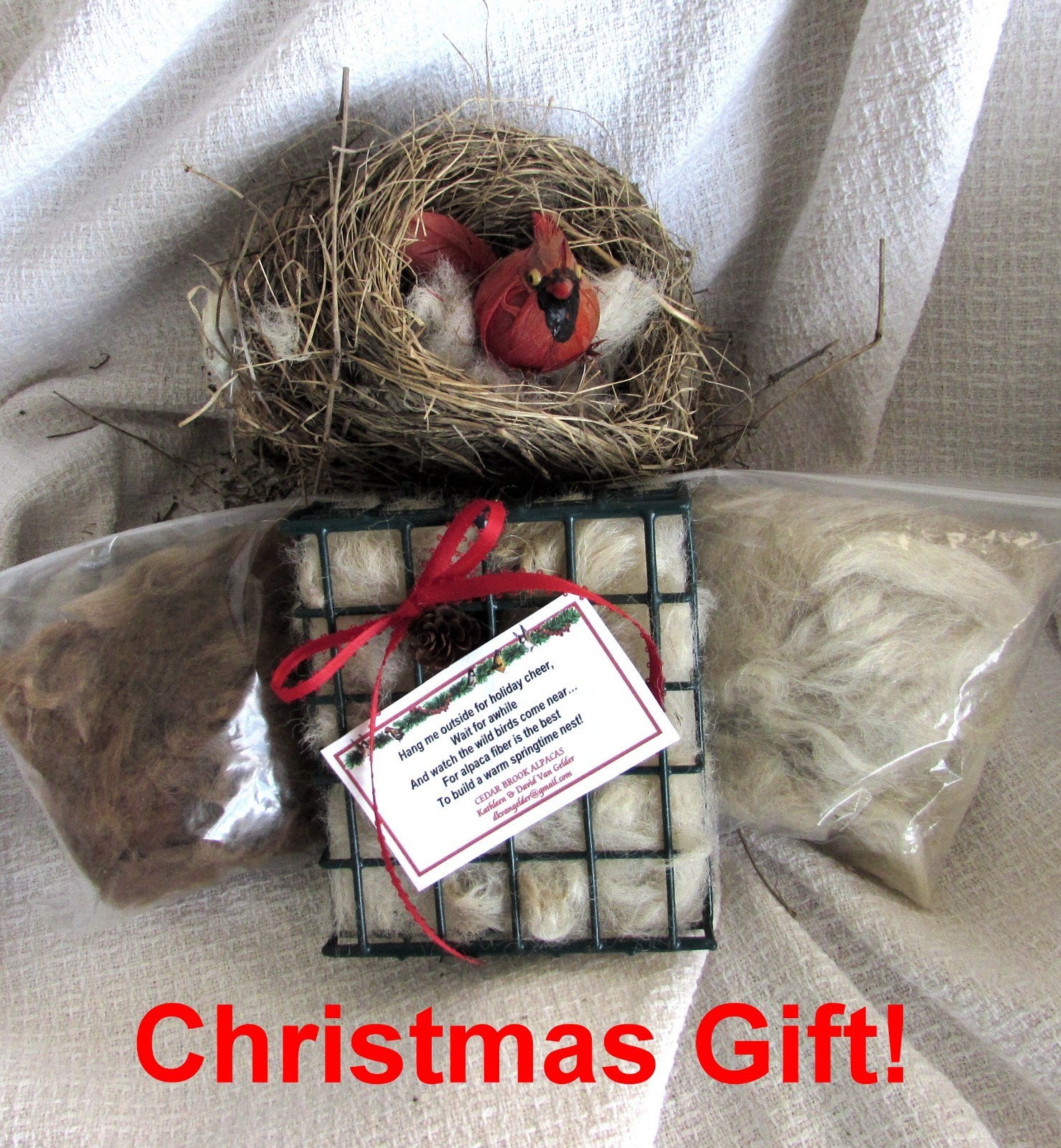 CHRISTMAS GIFT Hummingbird/Bird ALPACA Fiber Nesting Basket+REFILLS~SHIPS FREE!