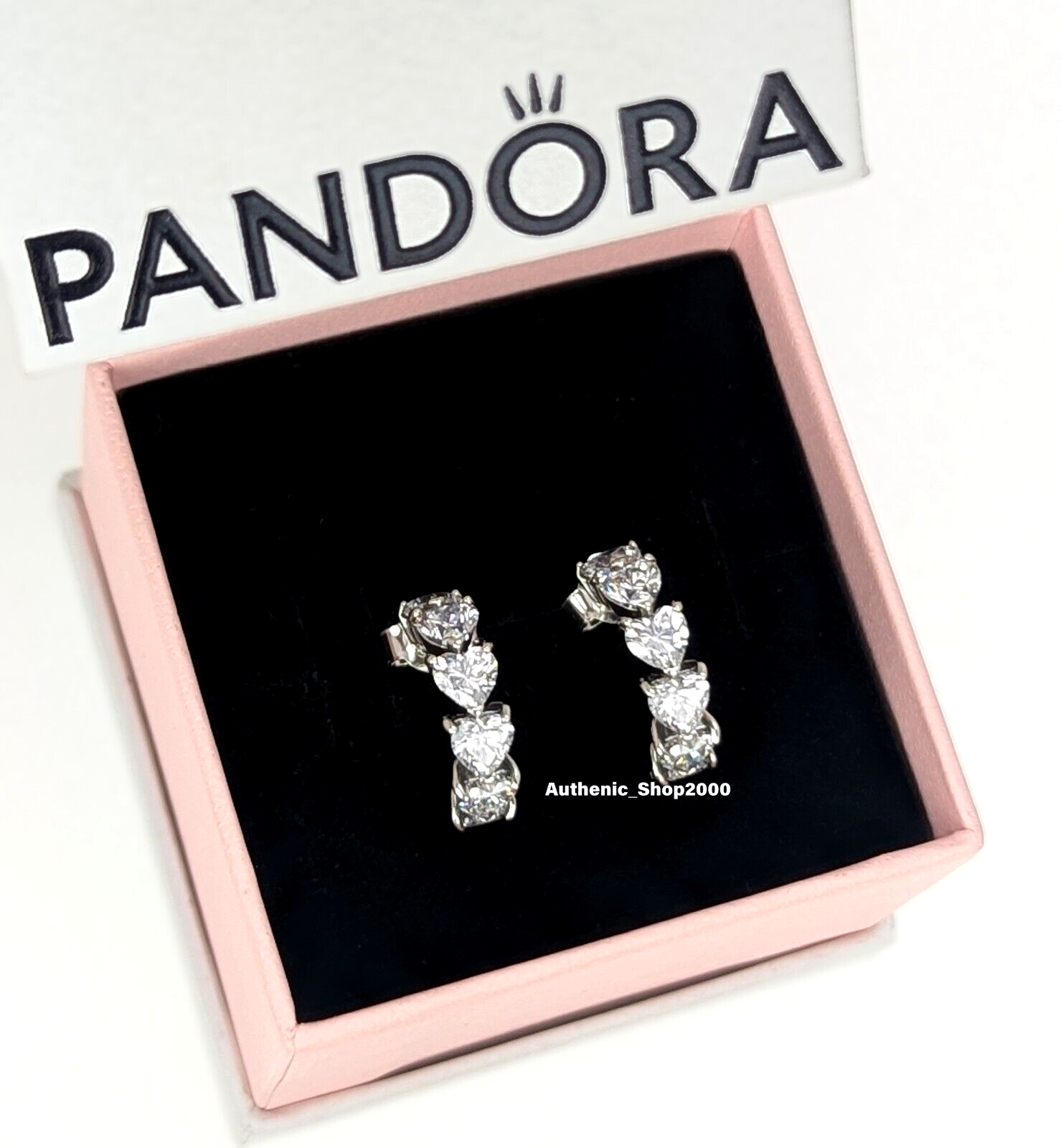 PandoraHearts フォト Sparkling Hearts Open Hoop Earrings | Sterling silver