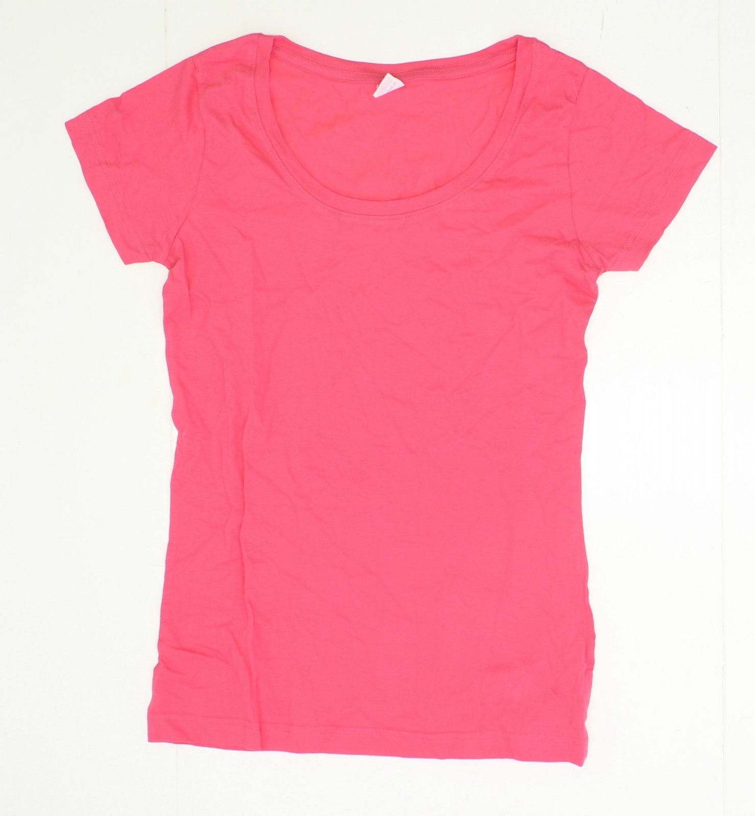 NEW LAT 3604 Women's Junior Fit Cap Sleeve Scoop Neck T-Shirt Pink Large | eBay