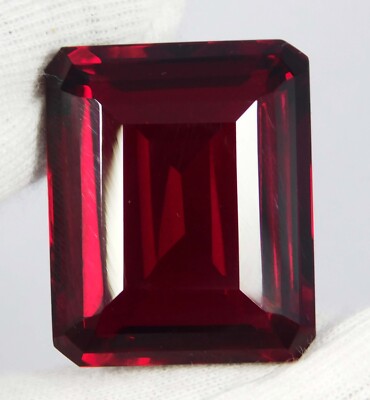 CERTIFIED 95.15 Ct Natural Tsavorite Red Garnet Emerald Cut Loose Gemstone