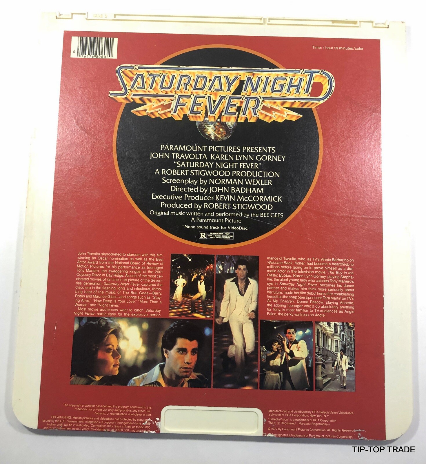 Rare Vintage RCA Saturday Night Fever Selectavision Videodiscs