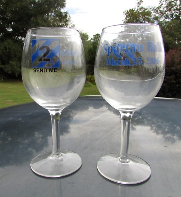 US Army 2006 - 2nd BCT Spartan Ball Wine Glass Set - Ft, Stewart, Ga - Spartans