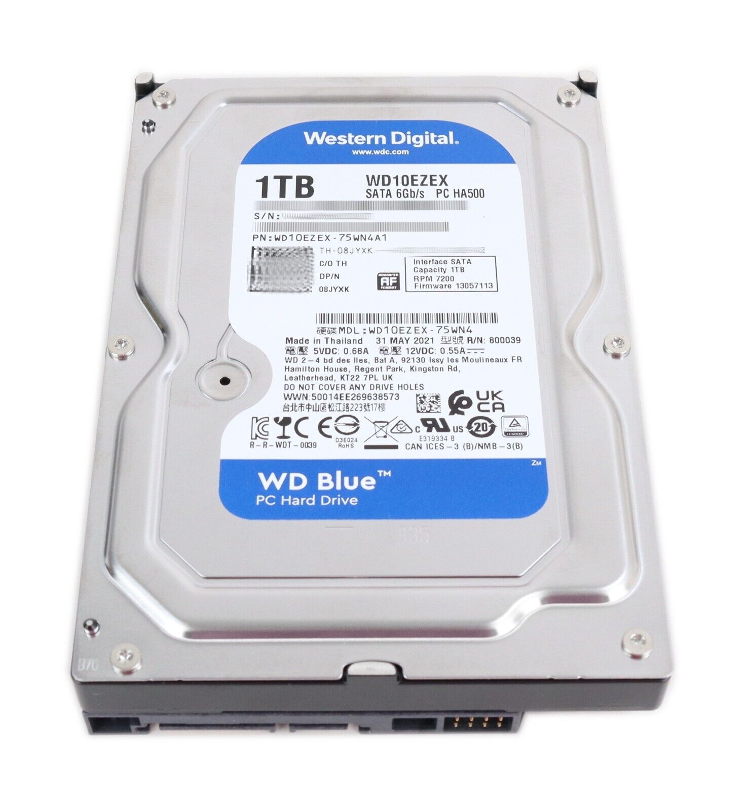 Dell WD 1TB WD10EZEX-75WN4A1 SATA 6GB/S 7.2K 3.5 Dell WD 1TB WD10EZEX-75WN4A1 SATA 6GB/S 7.2K 3.5