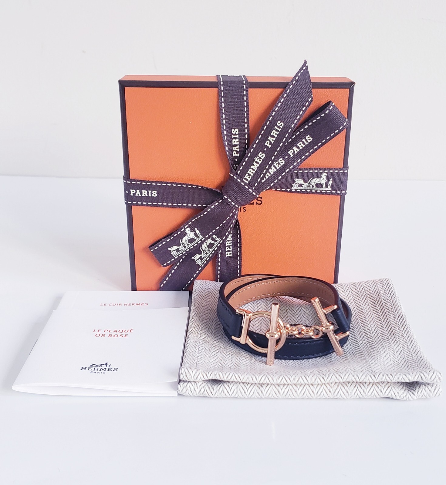 AUTHENTIC HERMÈS CROISIERE DOUBLE TOUR BRACELET NOIR BLACK