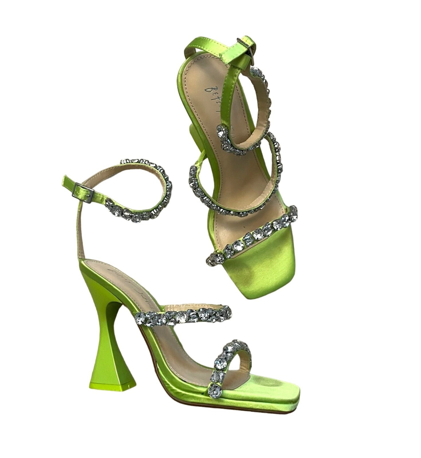 Betsey Johnson NY 花柄キャミ グリーン/USA製 Betsey Johnson NEW Women 5M Floral Green High Heel Platform