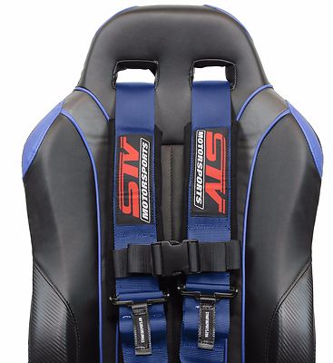 STV Motorsports Blue Seat Belt Harness 4-Point 3-Inch Universal Off-Road Racing