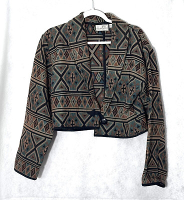 FLASHBACK Women's Medium Jacket  %100 Cotton Toggle Button Vintage