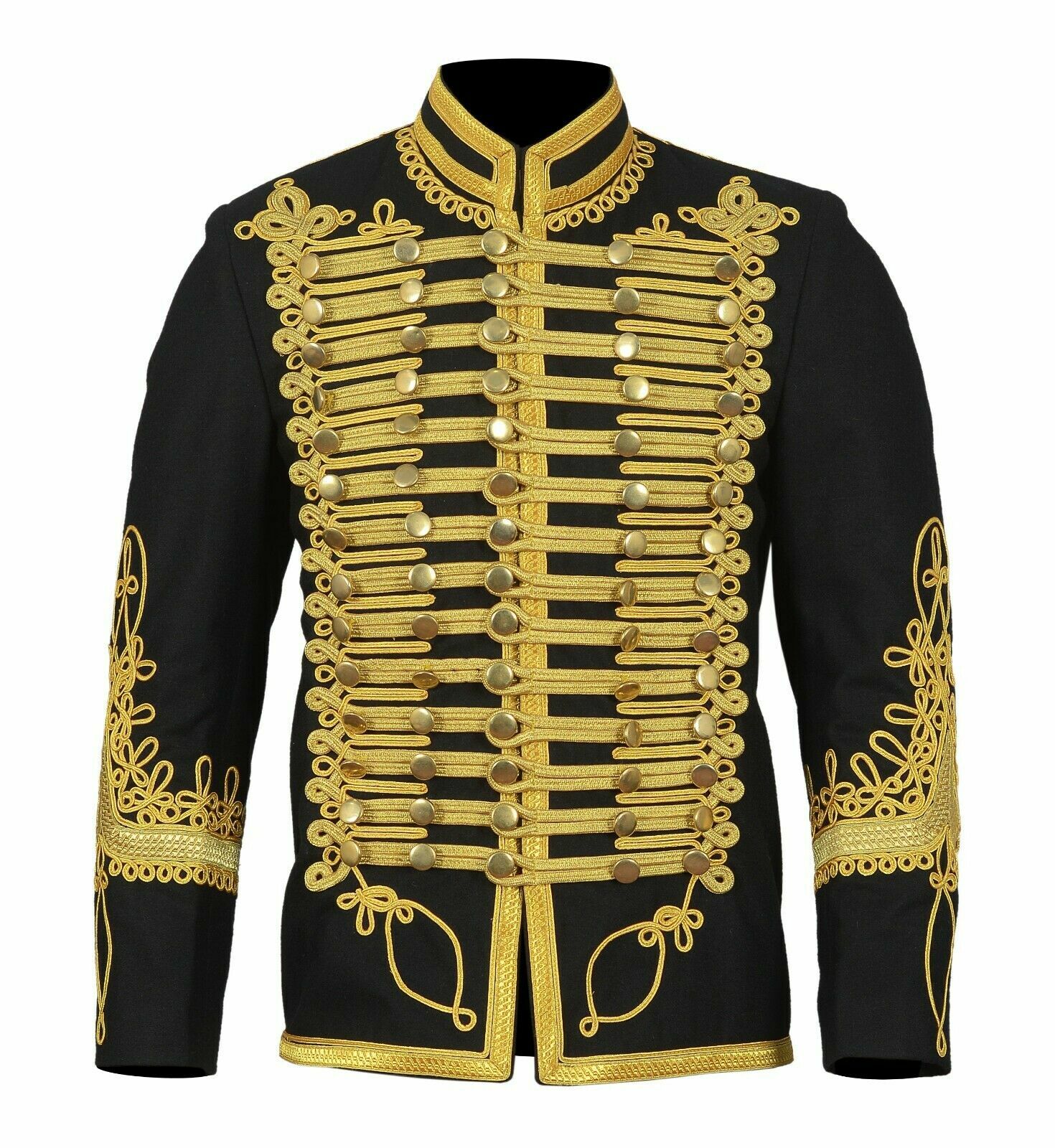 Preowned Napoleonic Men's Hussar Uniform Military Style Gold Braided