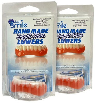 2-Pack of Bright Shade Instant Smile Makeover Handmade Bottom Lower Veneers