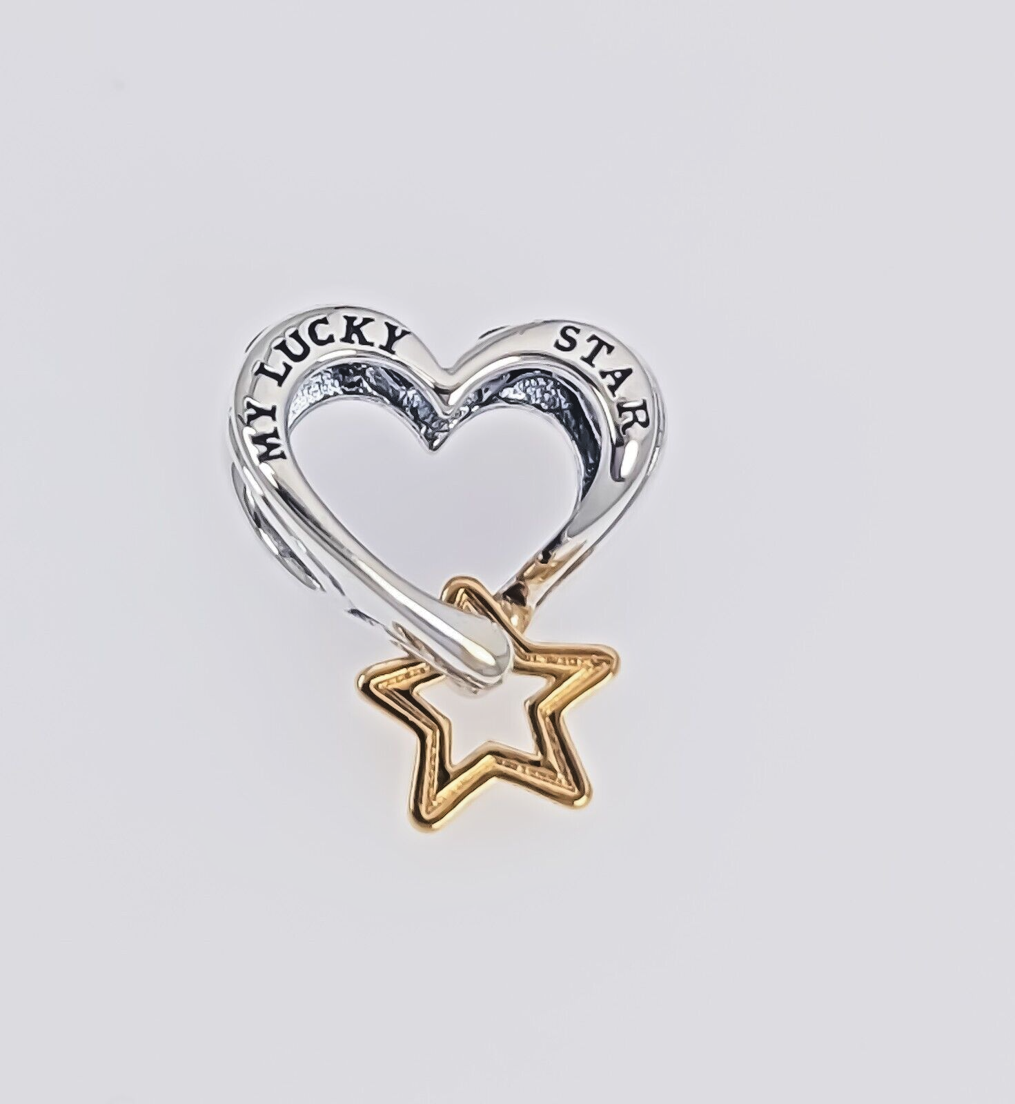 New 100% Authentic PANDORA Gold Silver My Lucky Star & Heart Charm