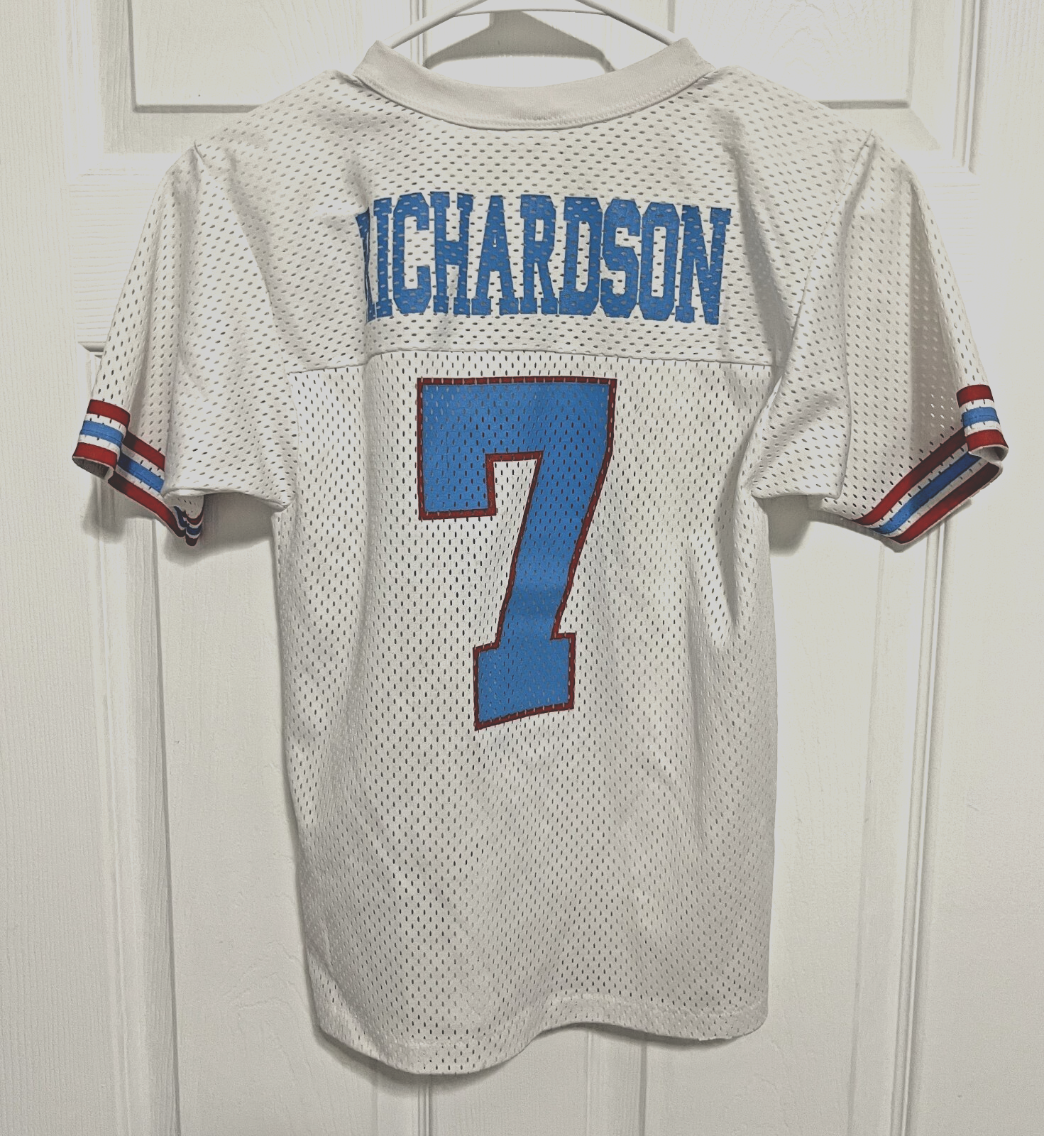 BUCKY RICHARDSON 7 Houston Oilers BOY'S Vintage 1980s White