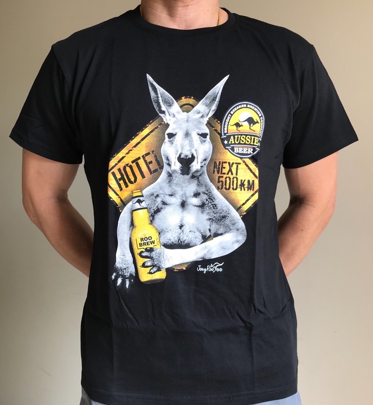 Adult & Teenager Funny Australia Kangaroo HOTEL AUSSIE BEER T-shirt