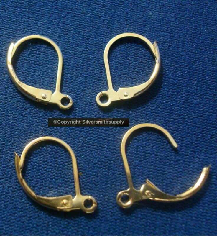 4 Lever Back Earring Findings Gold Plated Loop 13x10mm Earring Findings Fpe124