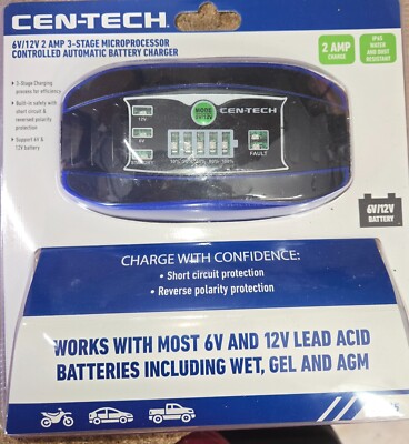 6V/12V 2 Amp 3 Stage Microprocessor Controlled Automatic Battery Charger