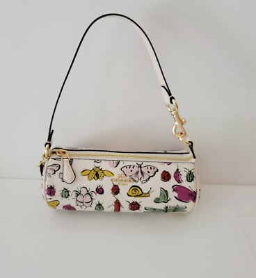 Coach CR831 Nolita Barrel Bag Creature Print Small Handbag Wristlet Chalk Multi