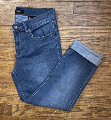 Women s 2 Joe Fresh Low Rise Jegging Crop Jeans Raw Hem Cuffed Medium Wash NWOT