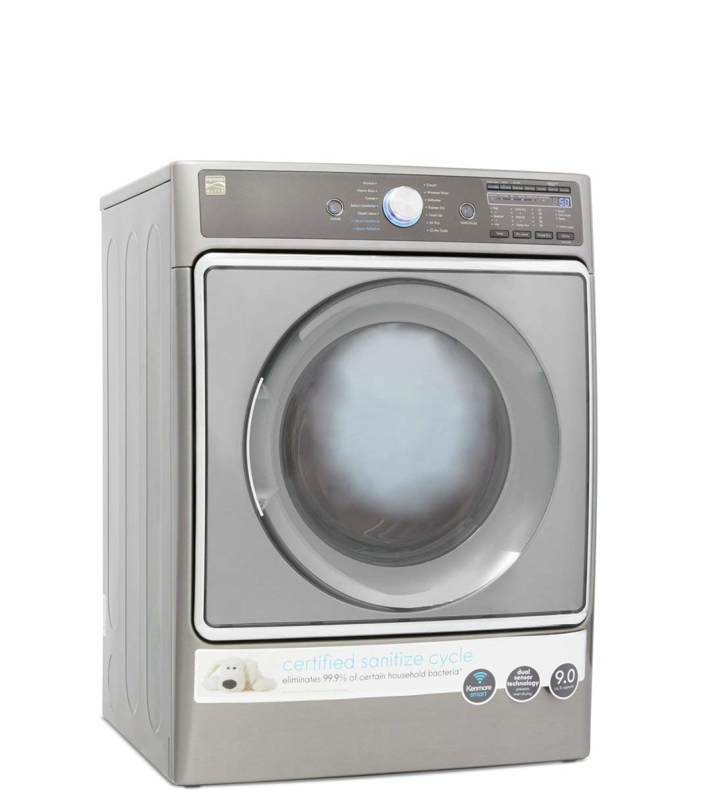 Kenmore 9.0 cu. ft. Gas Dryer with Accela Steam Technology in Metallic Silver