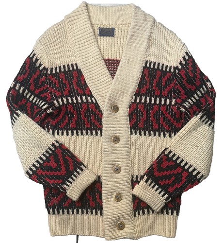 トップス PENDLETON NATIVE PATTERN CARDIGAN Vintage Pendleton Wool Cowichan Aztec Tribal Cardigan