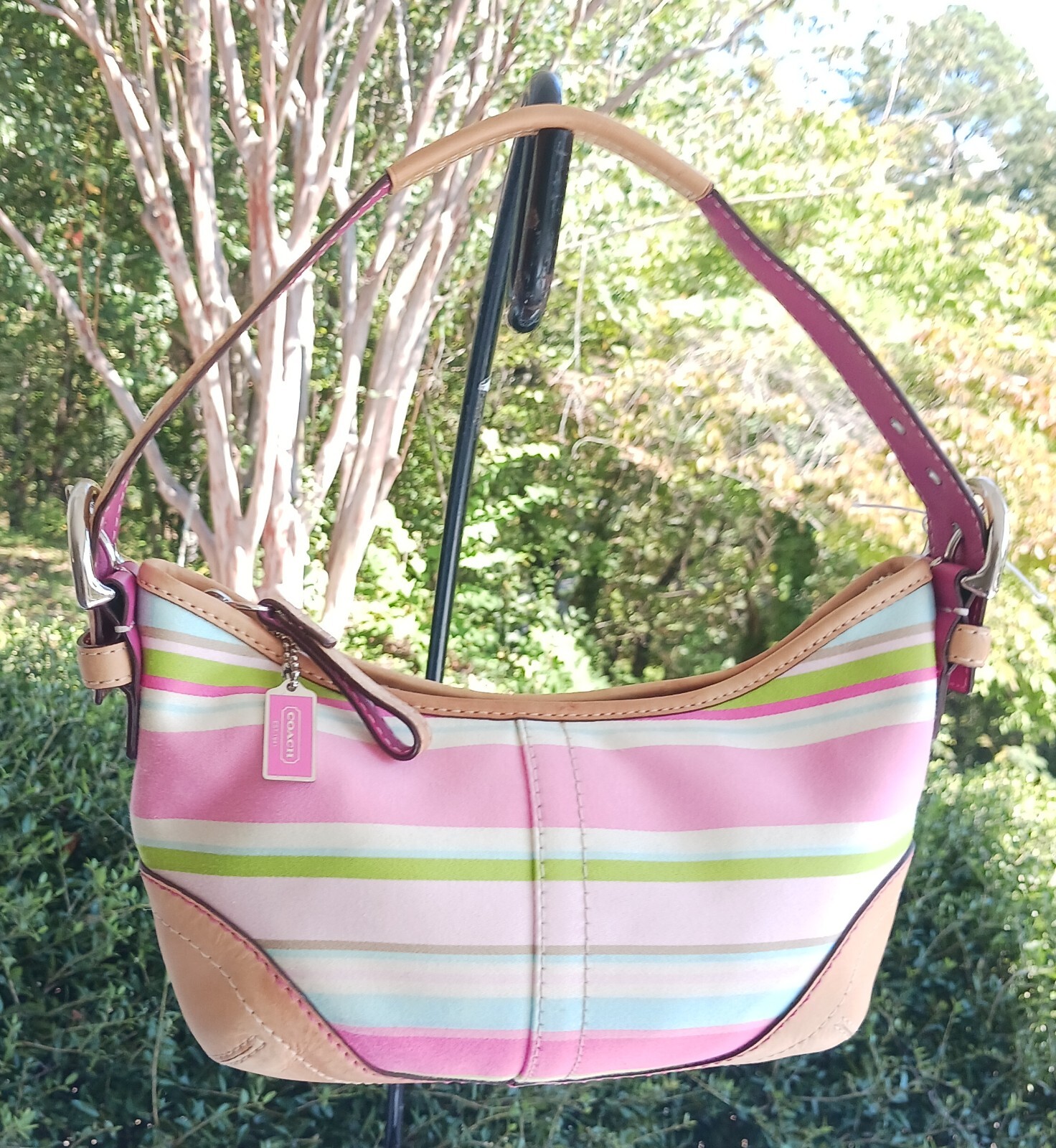Coach Vintage 1884 Pastel Stripe Soho Y2K Hampton Sateen